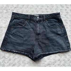 Universal Thread Womens 90s Cutoff Black Denim Hi Rise Cotton Jean Shorts W 30"